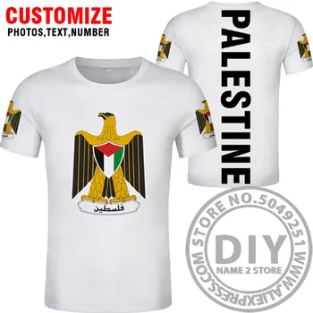 PALÆSTINA T-Shirt med Navn, Antal Palaestina T-shirt Logo Tøj Print Diy Gratis skræddersyet Casual Kort Brev O-hals Polyester
