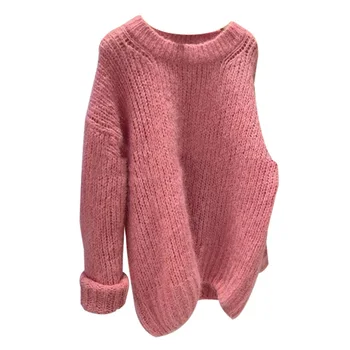 Nye Vinter Sweater Kvinder Pullover Piger Toppe Knitting Vintage Efteråret Elegant Tæve Strikket Overtøj Varm Trøje o hals