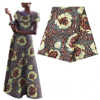 Blomster Ankara Afrikanske Udskriver Batik Patchwork Ægte Voks Pagne Tissu Bomuld Kvalitet Syning Klud For Smuk Kjole Håndværk