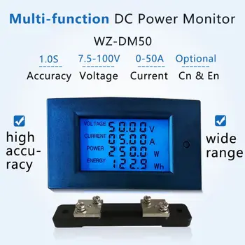 DC 7.5-100V Power Energy Meter Voltmeter Amperemeter Wattmeter Elektriske Panel, Måle, Overvåge, Digitalt Display Volt Watt Amp Tester