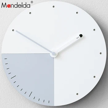Mandelda Designer Wall Clock Pendule Murale Dekorative Metal Ure Digital Wall Clock Decoracion Vintage Madera Casa Para