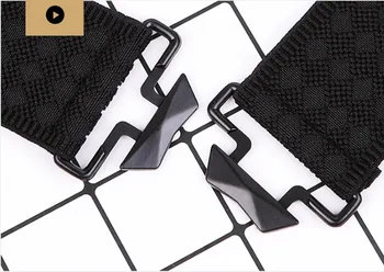Anti-Allergi Linning elastiske Bælter til kvinder uden Metal Sikkerhed Udendørs Leopard cummerbunds kjole sort legering Spænde Bælte