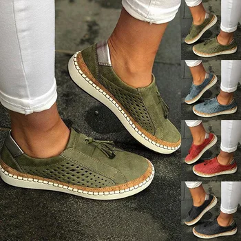 Heflashor Sneaker Kvinde Ladies Casual Sko Komfortable Dame Loafers til Kvinder Lejligheder Tenis Feminino Shoes De Mujer