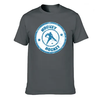 Nye Mode Hockey Grunge Gummi Stempel Logo Mønster T-Shirt MoreSize kortærmet Herre Cotton Top Tees