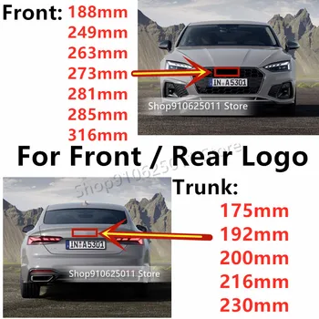 Blank Sort Logo Emblem For Audi A3 A4 A4L A6L TT Q3 Q5 Q7 A5 A7 RS3 RS4 RS5 RS6 Foran Midten Ringe Grille Badge Kuffert Mærkat