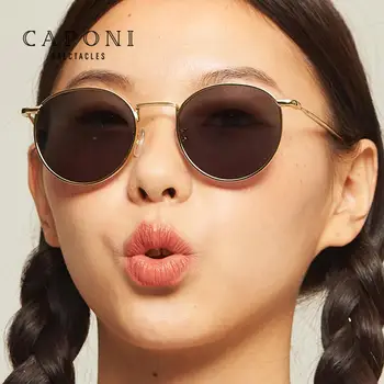 CAPONI 2020 Kvinder Ovale Solbriller Stel Farve Linse, Anti-UV-Nye Tendenser Berømte Mærke Nuancer for Kvindelige Oculos de sol CP1871