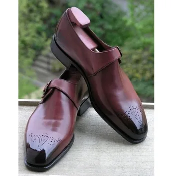 Høj Kvalitet, Nye Mode Mænd Pu Læder Elegant Vintage Sko Casual Klassiske Mandlige Monk-Strap Enkle Sko Shoes De Hombre TV722