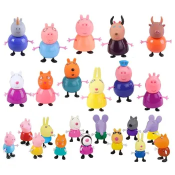 Peppa Pig Family Pack Anime Legetøj Slide Forlystelsespark Fuld Roller Dukke Handling Figur Model Pelucia Børn Fødselsdag Gaver