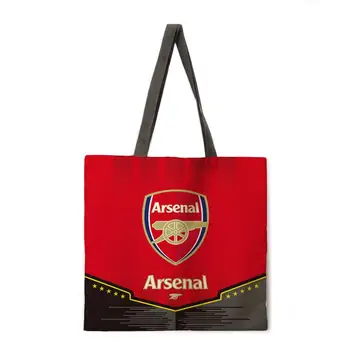 Genanvendelige shopping taske fodboldhold damer tote taske casual tote taske linned tote taske