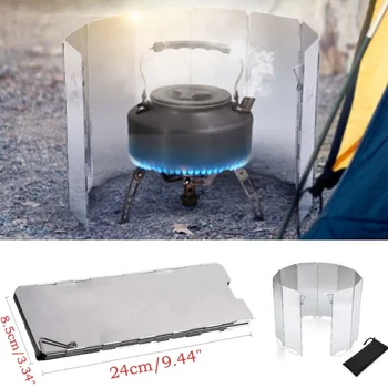 15 stk Camping Gas Komfur Wind Shield Aluminium Picnic vindskærm Køkkengrej Forruden