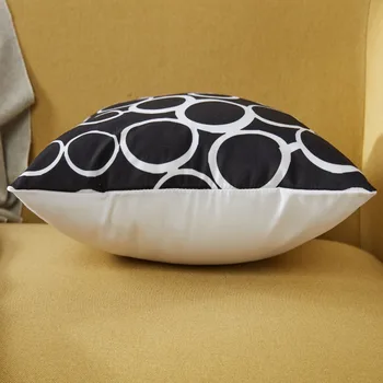 Nordisk Stil Geometriske Dekorative pudebetræk Bomuld Smide Pude Dække for Sofa Sofa Stol Sæde Bed Sort Farve