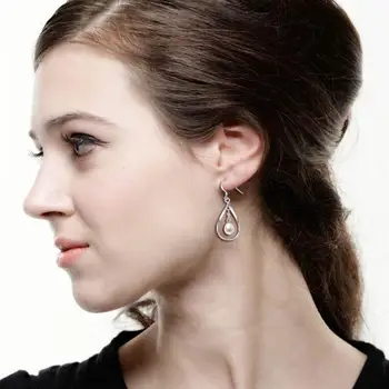 Naturlige Ferskvands-hvid Perle Dråbe øreringe øreringe til kvinder Pearl Smykker Noble luksus bryllup part gave Ny