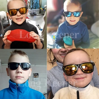 LongKeeper Cool 6-15 År Børn Solbriller Børn Kvadrat Sol Briller Drenge Piger Baby Nitte Briller Belægning Linse UV400 Eyeware