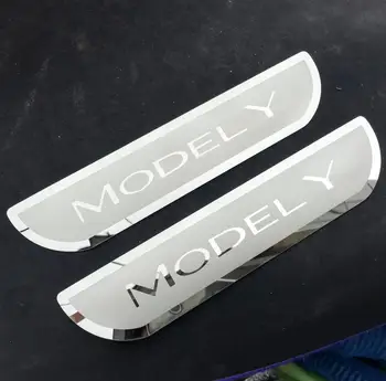 Rustfrit Stål Dør Karmen Scuff Plates for Tesla Model Y 2stk