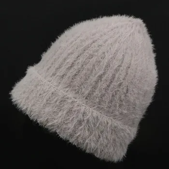 Mohair Materiale Til Kvinder Varm Hat Efterår Og Vinter Sæson Strikke Huer Fritid Enkel Dame Skullies Huer I Høj Kvalitet Hat