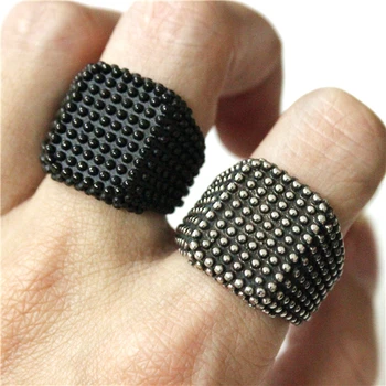 2017 Fantastiske Stil Black Fashion Bump Cube Ring 316L Rustfrit Stål Kvinder Herre Indisk Stil, Cool Fashion Cube Ring