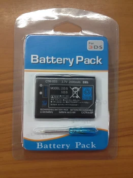 2000mAh 3,7 V Genopladeligt Lithium-ion Batteri Pack til Nintendo 3DS Erstatning batteri med værktøjer