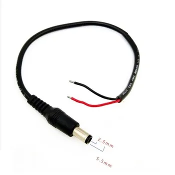 10 stk 5,5 mm x 2,5 mm DC hun Stik-Wire kabel lodde Stik Adapter længde 10,5 mm Rød Sort DC ledning skimmel