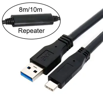 10m 8m 5m USB-C USB-3.1 Type C han til USB3.0 Type A Male Data GL3523 Repeater Kabel til Tablet og Telefon & Harddisk-Kabel