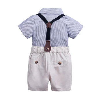 Baby Dreng Herre Tøj Sæt Sommer Drenge, der Passer Til Toddler Dreng Formel Part Bue Bodysuit Sat til 0-3T Spædbarn Dreng Stribet Tøj