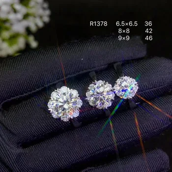 Mode stil, enkleste stil, forskellige størrelser af moissanite, 925 silver lady ' s ring.