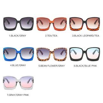 D&T Nye Mode Overdimensionerede Solbriller Kvinder Brand Designer Plast hun Stor Ramme Gradient Sol Briller UV400 gafas de sol mujer