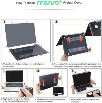 Mosiso 2020 Mat Beskyttende Cover Case til Macbook Nye Air Pro 13 15 Retina A1502 A1425 A1398 2016 2017 2018 hårdt Bærbare computer sag