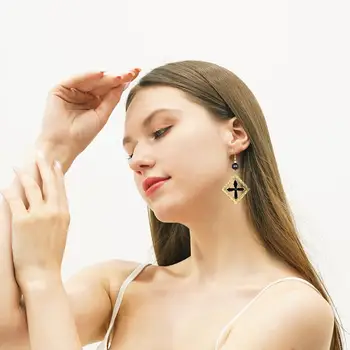 2020 Ny Hawaii Smykker Simuleret Pearl Drop Øreringe er Speciel Stil Kvindelige Golod Farve Geometriske Øreringe til Kvinder Smykker