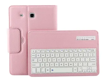 Aftageligt Bluetooth-russisk/hebraisk/spansk Tastatur Stå PU Læder Cover Til Samsung Galaxy Tab E 9.6 T560 T561 Tablet