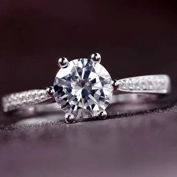 Real S925 Sterling Sølv Natural Moissanite Ringe til Kvinder Fint Sølv 925 Smykker Anillos Mujer Bizuteria Certifikat Ring