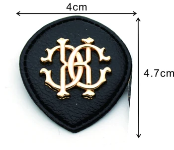 25pcs/masse sort/hvid PU læder sy på Badges Mode etiketter med metal logo tøj label for jeans/jakke PLB-001