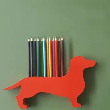 INS Gravhund Dog Crayon Storage Rack Kids Room Dekoration Ornamenter Blyant, Pen Indehaveren Papirvarer Arrangør Børnehave Foto Rekvisitter