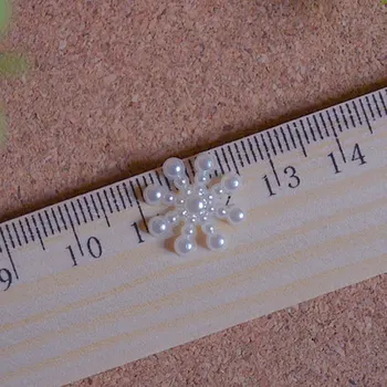 1000pcs Elfenben/Hvide Snefnug Flatback Perle For DIY-Scrapbog julekort Gøre for Hjem Vinter Dekorationer 15mm