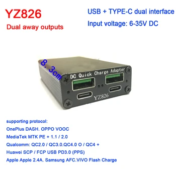 DYKB Hurtig opladning modul PD 100W DC QC Hurtig opladning adapter USB TYPE-C DC 12V-24V input FULDE protokol QC 40 3.0 Huawei SCP PD