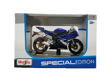 1:18 Maisto YAMAHA YZF-R6 blå/hvid Støbt Motorcykel