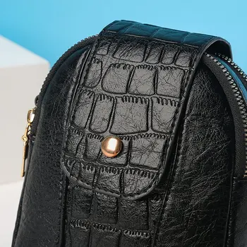 Blød vasket læder håndtasker 2020 ny luksus designer damer one-shoulder-messenger taske med 2-lags mini mønt pung, mobiltelefon taske