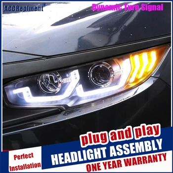 2016-2019 Dynamisk blinklys LED FORLYGTE Bil Styling Til Aktivt Forlygter LED-kørelys Linse Dobbelt Stråle HID Xenon KIT led kørelys