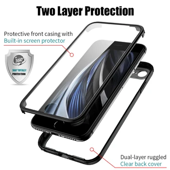 For iPhone-12 Pro Tilfælde Luksus TPU Bumper 360 Dobbelt-side Hærdet Glas cover til iPhone 11 X XS MAX 7 8 XR SE 2020 Telefonen Shell