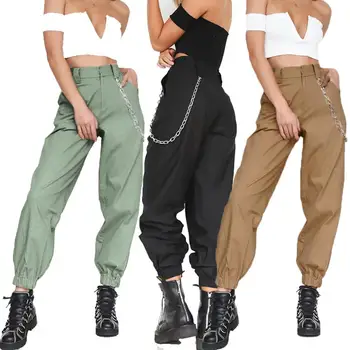 Høj kvalitet kvinde camo-bukser kvinder fragt høj talje bukser, løse bukser joggere camouflage kvinder joggingbukser streetwear