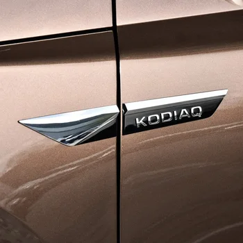 For Skoda Kodiaq 2016 2017 2018 2019 Oprindelige Chrome-Fløjen, Fender Døren Logo Badge Klistermærker Trim Bil Styling