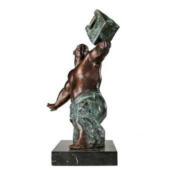 Stærk Mand Praktiserende Skulptur Bronze Muskuløse Mennesker Statue Kunst Hjem Gym Ornament