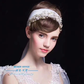 Koreanere Indgået crystal bride hair hoop smuk sommerfugl blomst svagt gyldne hår pynt hovedklæde pince cheveux femme