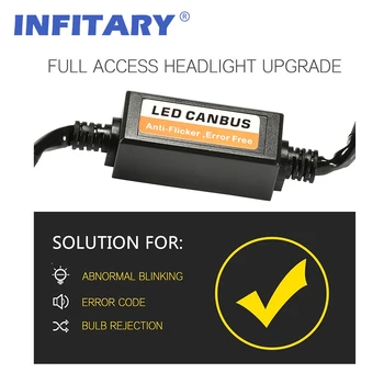 2stk fejlfri LED Canbus-Dekoder til LED Bil Forlygte Pære Kits til SUV Tåge Lygter H4 H7 H1 H11 9006 9007 Adapter Anti-Flimmer