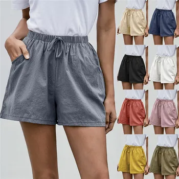 Kvinder Casual Streetwear Bomuld Shorts Om Sommeren Høj Elastisk Kører Løs Snor Korte Bukser Kvindelige Harajuku Shorts