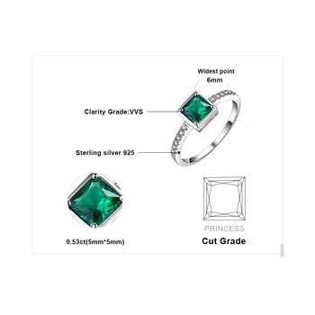 JewelryPalace Pladsen Skabt Nano Smaragd Ring 925 Sterling Sølv Ringe for Kvinder Engagement Ring Sølv 925 Ædelstene Smykker