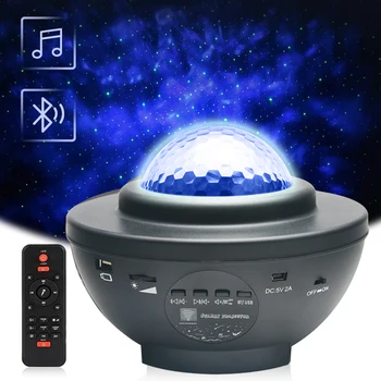 USB-Musik Stjerneklar Vand Bølge LED Projektor LED-Stjernede Nat Lys Lys Bluetooth-Projektor, Lyd-Aktiveret Lys Projektor Indretning