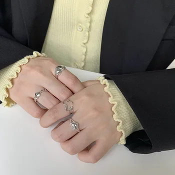 Silvology 925 Sterling Sølv Gennembrudt Hjerte Ringe Væver Blank Hjertet Japan Korea Pegefinger Ringe til Kvinder Kontor Smykker Gave