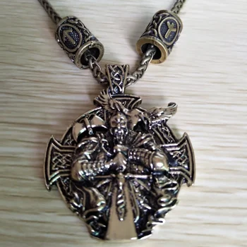 Nordiske Odin Symbol Rune Runer Perler Helena Rosova Vedhæng Viking Halskæde Amulet Talisman For Sejr Beskyttelse Smykker