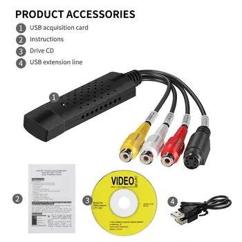 Easycap USB 2.0-TV, Video, Audio-VHS til DVD HDD-Converter Capture-Kort Adapter-UP Video-bånd til DVD converter
