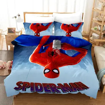 3D-Disney Spider-Man Sengetøj Dobbelt Seng Ark Sæt til Dreng Dyne Dyne Dobbelt Sengetæppe King Børn er Børn Sengelinned